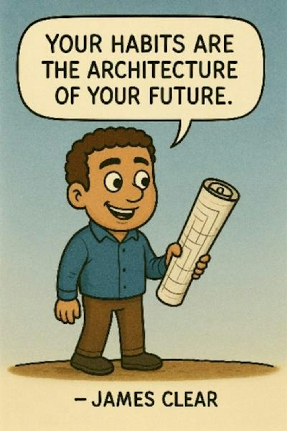 James Clear quote with Roland Illustration