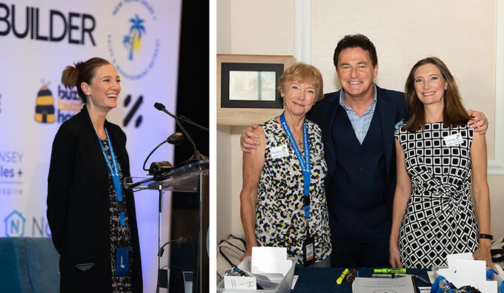 Abi and Roland and their late mother Jackie helping sign in guests to the retreat