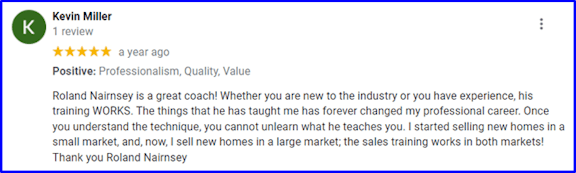 Kevin Miller review of New Home Sales Plus Virtual Academy